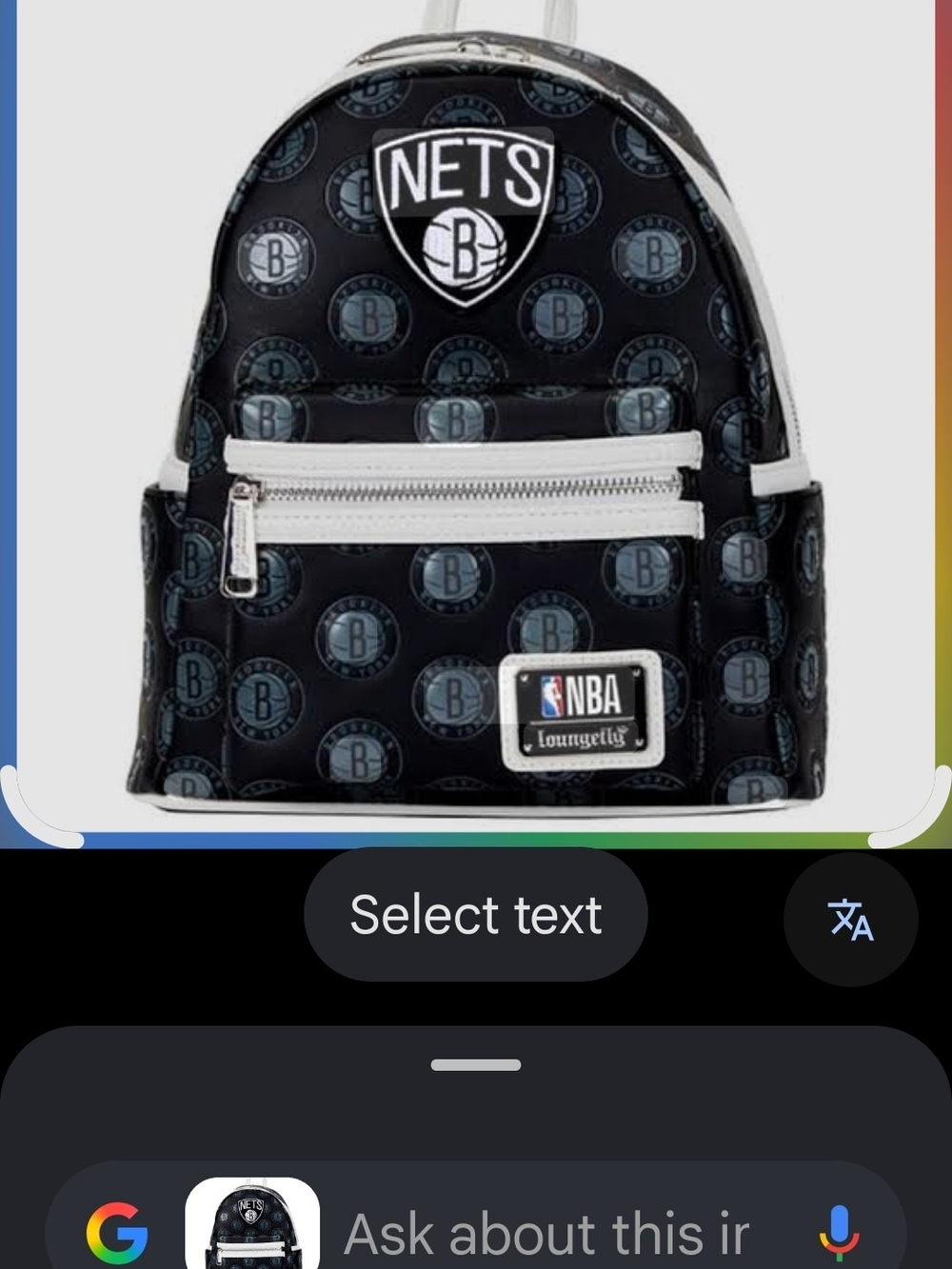 Loungefly Brooklyn Nets Mini Backpack - Black & White